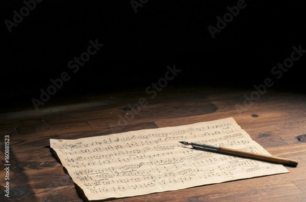 Obraz Ancient manuscript of musical notes