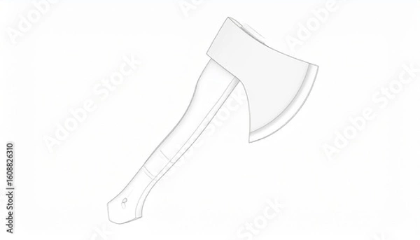 Fototapeta Abstract axe on white background. 3d rendering.