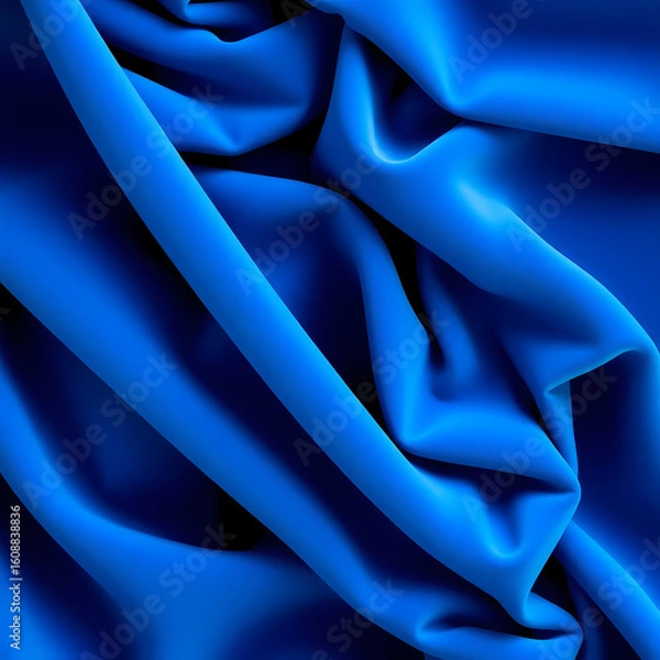 Fototapeta Blue Velvet Fabric Texture Close-Up