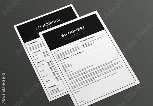 Obraz Diseño básico de currículum y carta de presentación