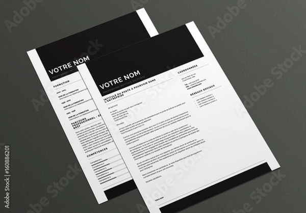 Fototapeta Modèle de CV et lettre de motivation - Original