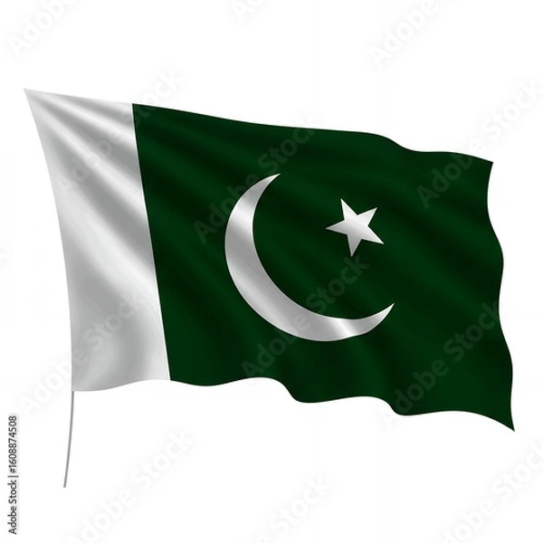 Obraz Flags of Algeria Pakistan and Syria waving together in the wind