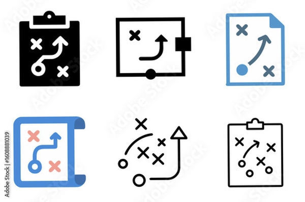 Fototapeta Tactical Plan Icon – Strategy and Planning Concept Vector Design