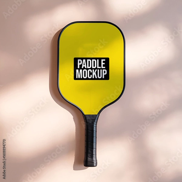 Fototapeta Pickleball Paddle Mockup Set – Realistic Paddle Templates with Various Colors, Fabrics, and Shadows for Branding, Product Showcase, and Sports Equipment Design