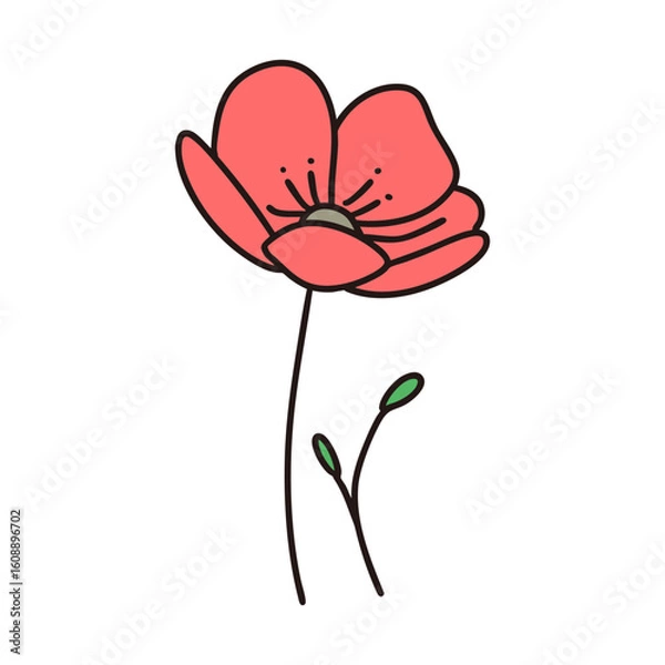 Obraz Hand-drawn Style Cute Flower Vector