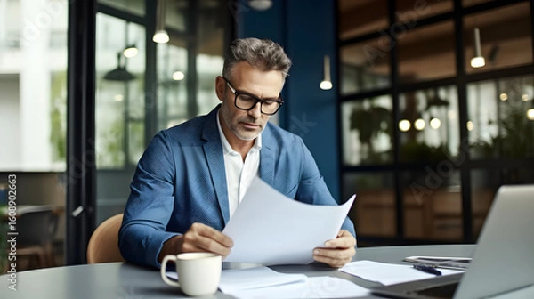 Obraz businessman working on laptop
