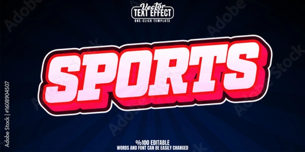 Obraz Sports editable text effect, customizable football and game 3d font style