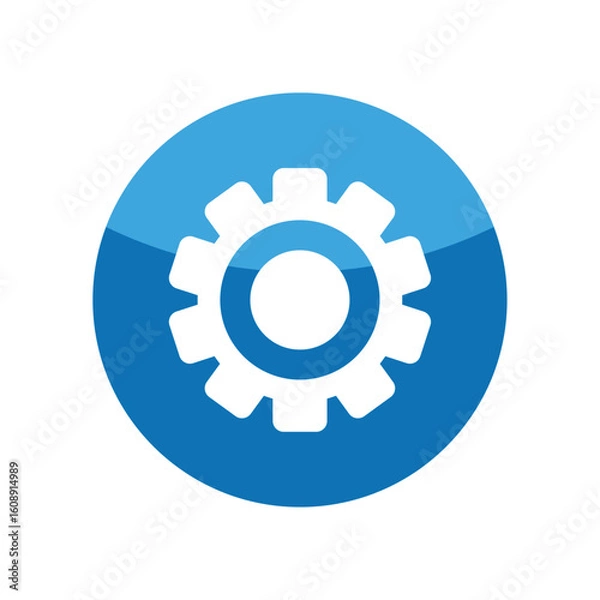 Obraz Setting Gear UI interface Icon with Highlights Vector Illustration