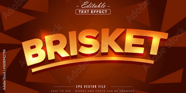 Fototapeta Shiny brisket text, editable text effect.