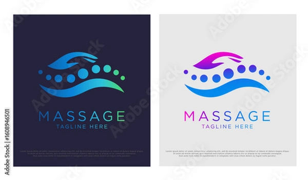 Fototapeta Modern Chiropractic logo design vector with creative abstract concept
