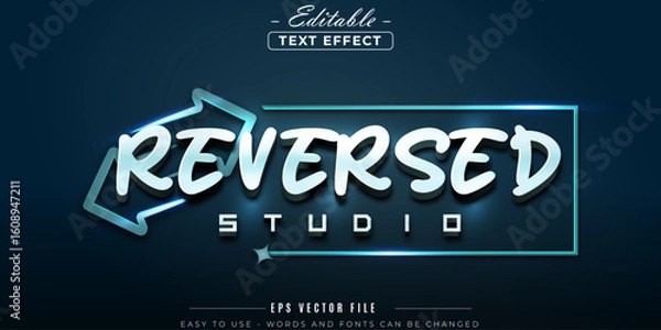 Fototapeta Reversed studio text style, editable text effect.