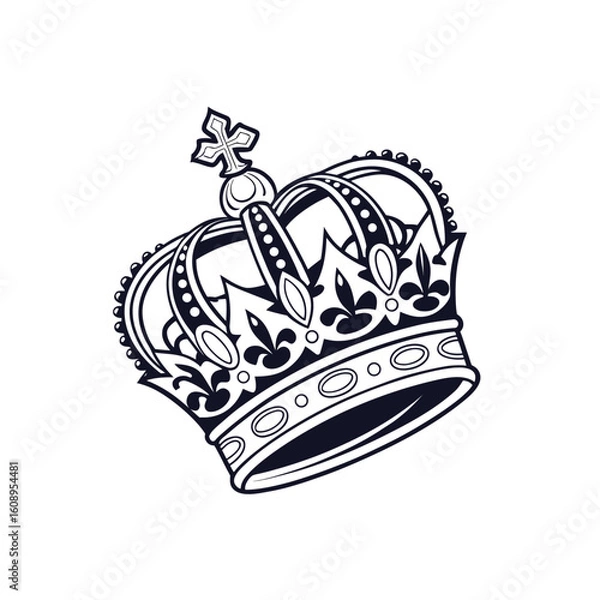 Obraz Crown themed vector illustration with artistic design and icon style