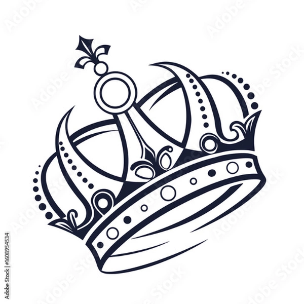 Obraz Crown themed vector illustration with artistic design and icon style