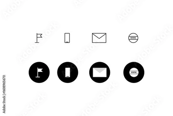 Fototapeta location, phone, mail, website icons in eps 10 vector format.