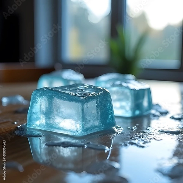 Obraz ice cubes on a table