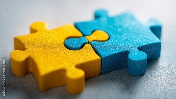 Obraz Puzzle Pieces Teamwork Connection Solution