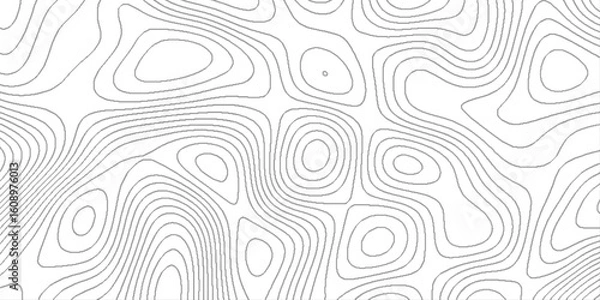 Fototapeta Abstract topo contour map on white background, minimalist pattern with wavy lines, Seamless pattern with lines topographic map, minimalistic luxury design with repeating wave lines, 