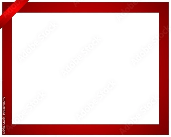 Obraz Simple blank background with frame red ribbon