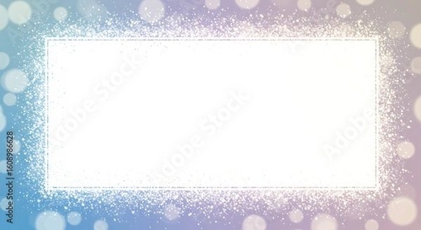 Fototapeta christmas frame with snowflakes