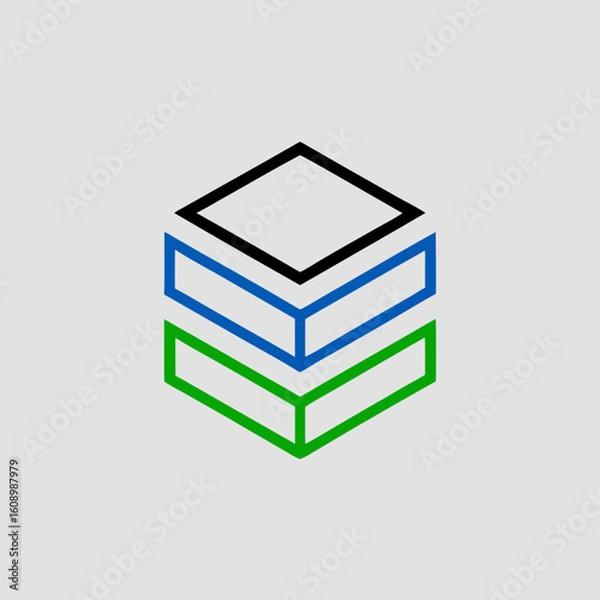 Fototapeta “Isometric Cube & Abstract Geometric Shapes – Modern Vector Art Set”