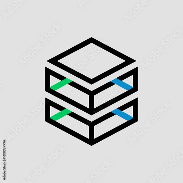 Fototapeta “Isometric Cube & Abstract Geometric Shapes – Modern Vector Art Set”