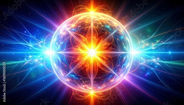 Fototapeta Cosmic sphere radiating light