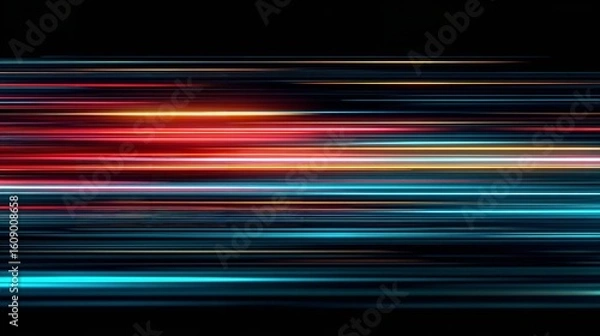 Obraz Accelerating through the digital universe with streaks of light showing dynamic futuristic speed on