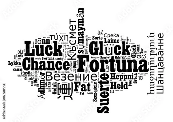 Fototapeta Word Luck in different languages