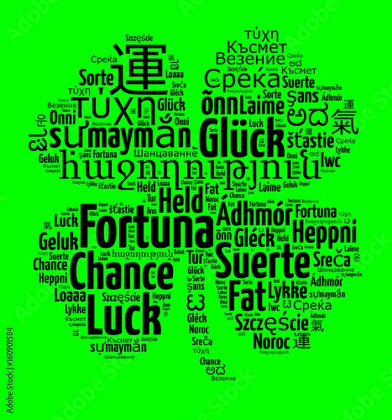 Obraz Word Luck in different languages