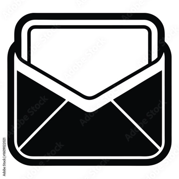 Obraz Envelope Mail Icon – Bold Vector Symbol for Email, Message, or Contact Use