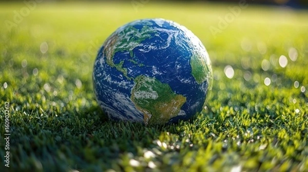 Obraz Globe on Grass Environmental Sustainability