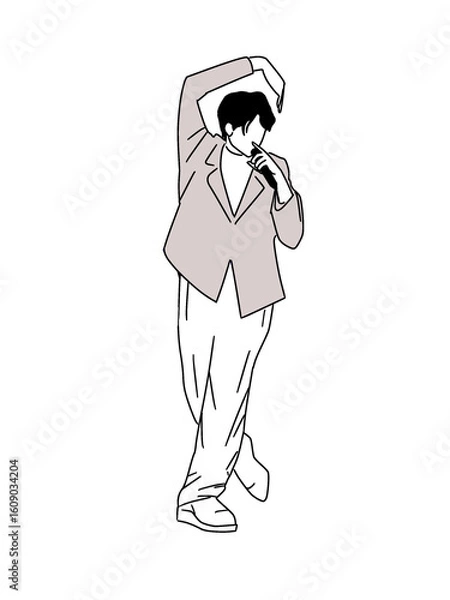 Obraz マイクを持って歌いながら踊るアーティスト　png