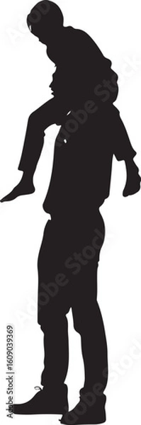 Fototapeta Two people embracing silhouette isolated on transparent background