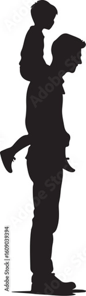 Fototapeta Two people silhouette embracing isolated on transparent background