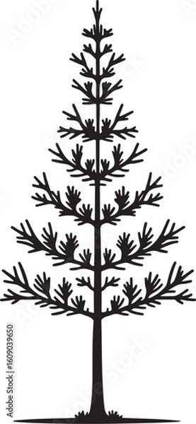 Fototapeta Minimalist black silhouette of a figure isolated on transparent background