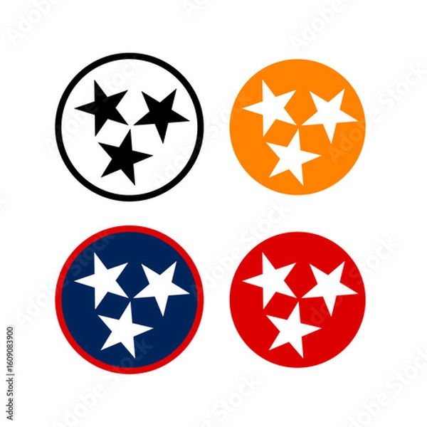 Obraz Tennessee Tri-Star variation, vector design