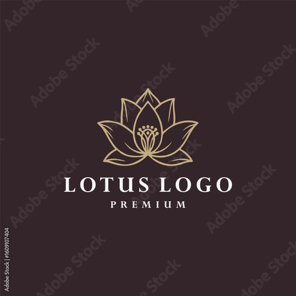 Obraz Lotus logo vector icon illustration
