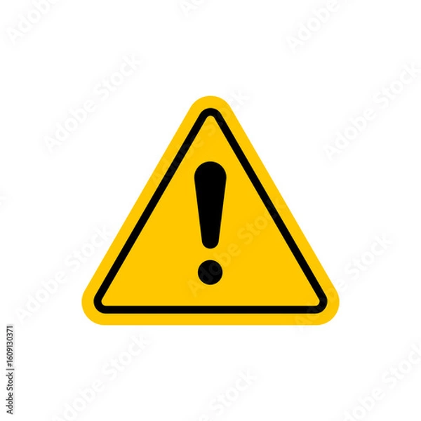 Fototapeta yellow warning triangle sign