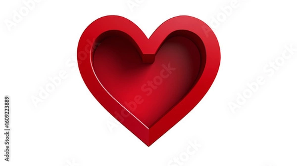 Obraz red heart on white background