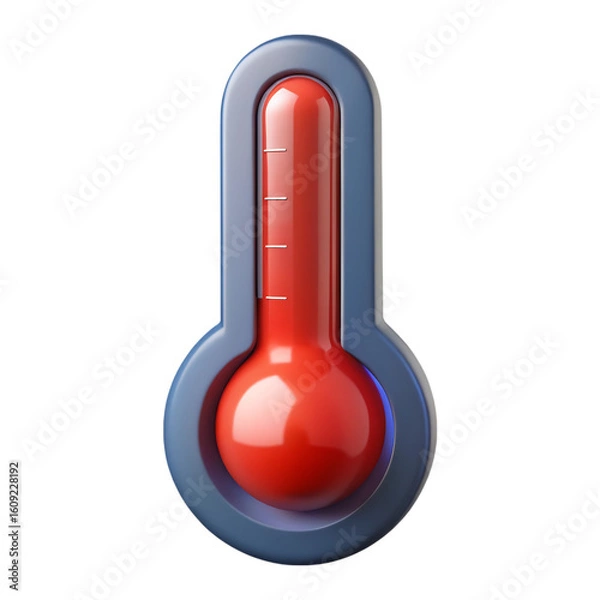 Obraz Hot Thermometer 3d rendered, isolated on transparent background