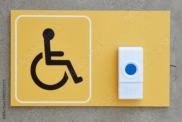 Fototapeta Innovative Accessible Signage Accompanied by a Wireless Button for Immediate Assistance