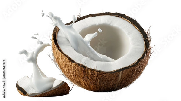 Obraz coconut on white background