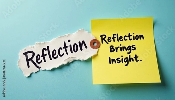 Obraz Reflection Concept on Paper and Sticky Note for Personal Growth