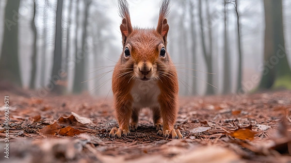 Obraz squirrel in the forest, animal, background