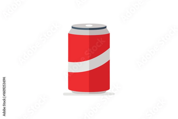 Fototapeta Cola Can In Modern Flat Vector Art On White
