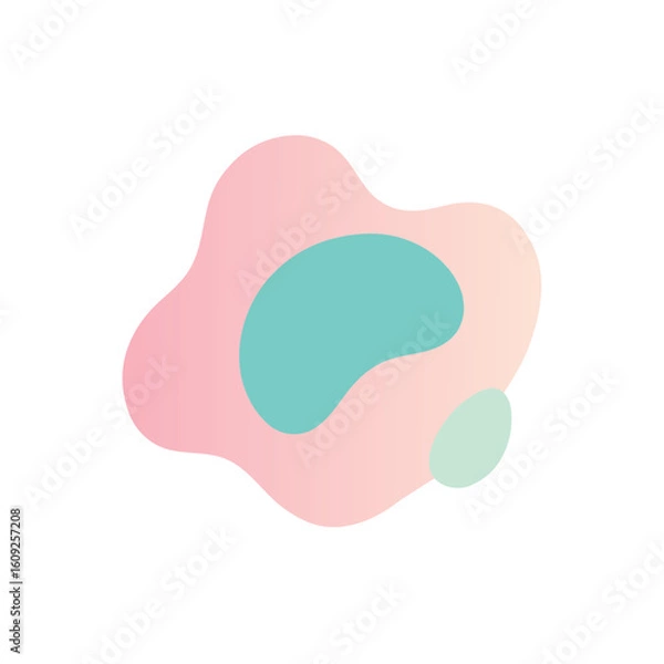 Fototapeta Abstract Blob Shape In Soft Pastel Vector On White