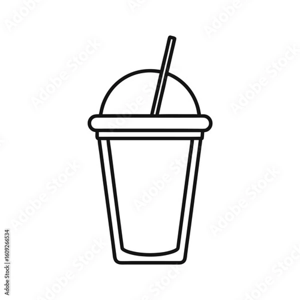 Fototapeta smoothie cup outline vector with white background