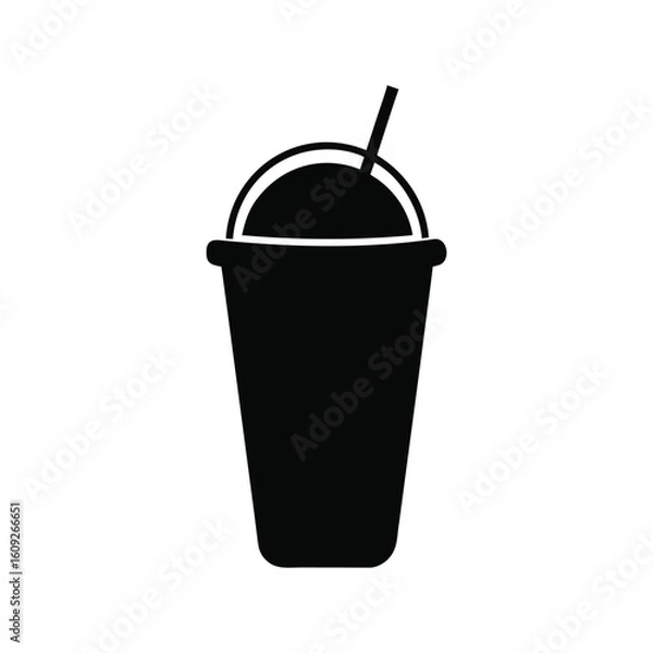 Obraz smoothie cup silhouette vector with white background