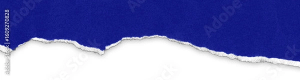 Obraz Realistic torn paper edge. Ripped Royal Blue paper mockup isolated on transparent background. Piece of rip paper PNG. mockup template