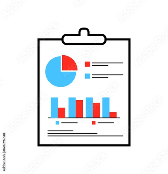Fototapeta clipboard with graph